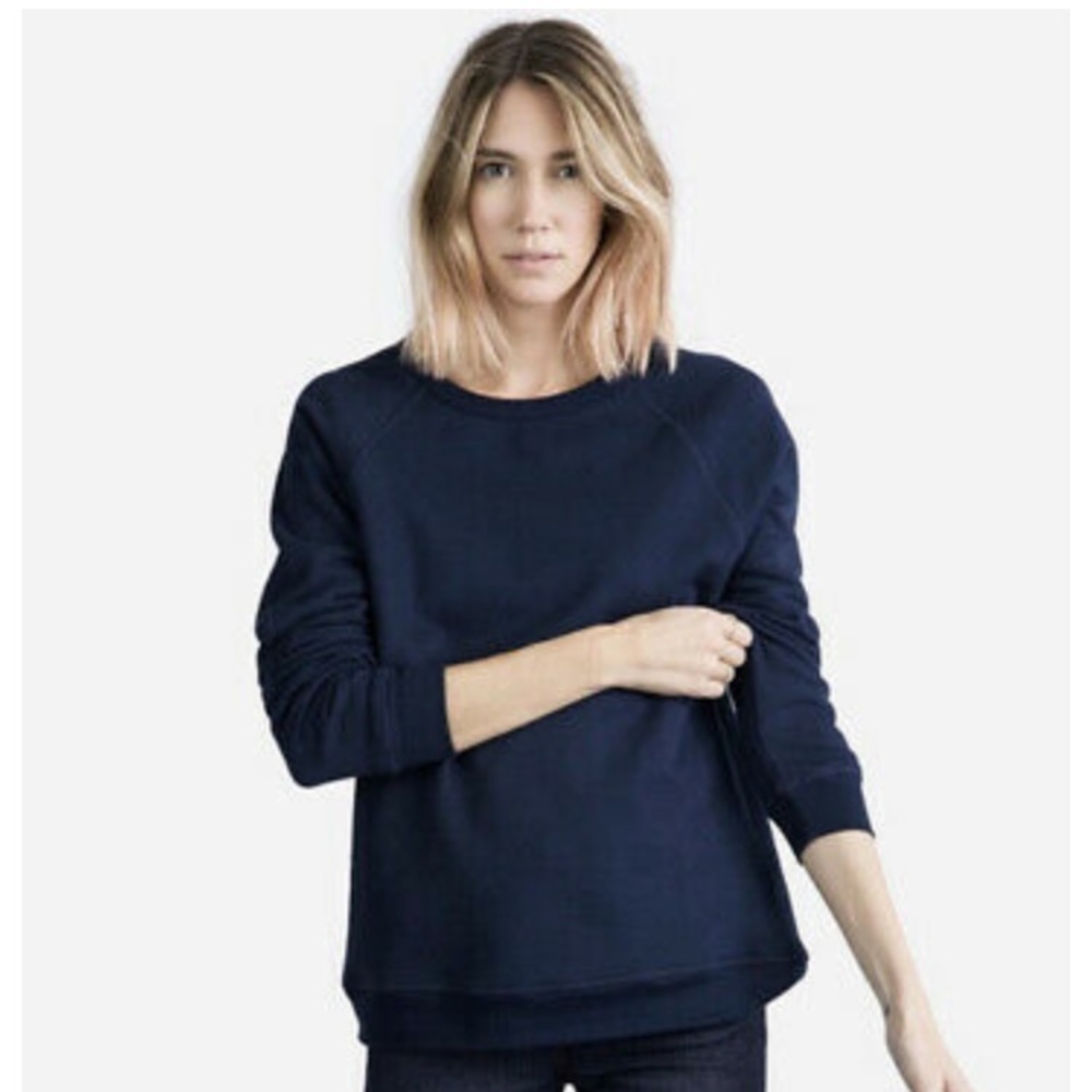 Everlane Navy Scoop Neck Sweatshirt
